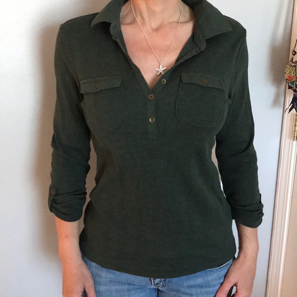 3/4 Sleeve & 1/4 Button Up